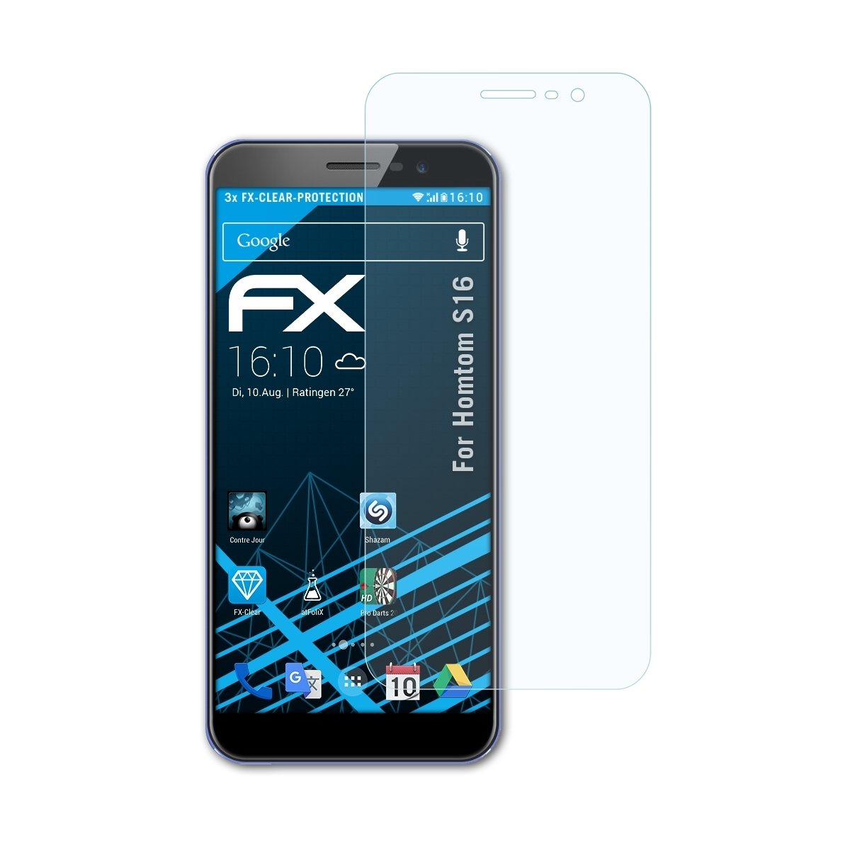 FX-Clear Displayschutz(für S16) Homtom 3x ATFOLIX
