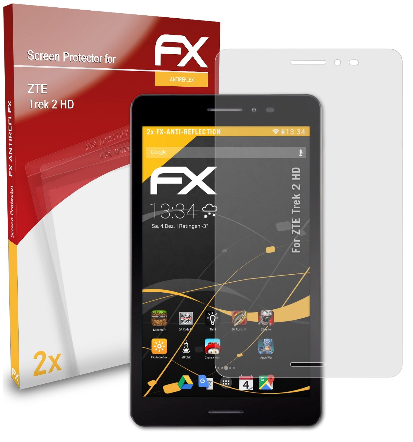 FX-Antireflex HD) 2x ATFOLIX 2 Trek ZTE Displayschutz(für