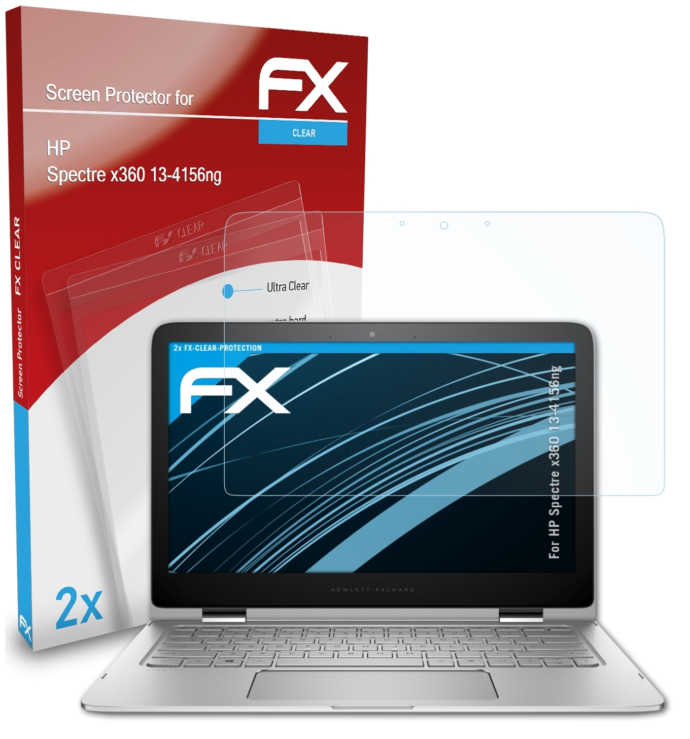 13-4156ng) ATFOLIX 2x HP Spectre FX-Clear x360 Displayschutz(für