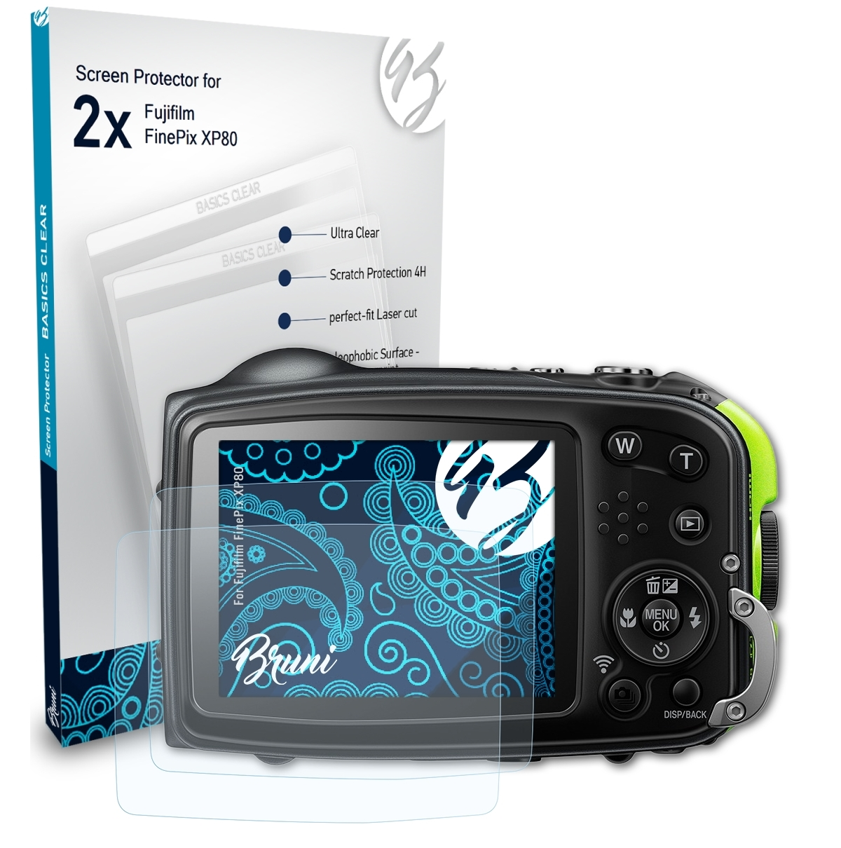 Basics-Clear Fujifilm BRUNI Schutzfolie(für XP80) FinePix 2x