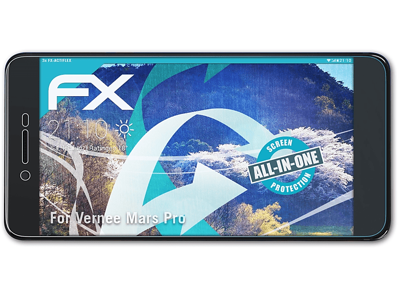 ATFOLIX 3x FX-ActiFleX Displayschutz(für Vernee Mars Pro)