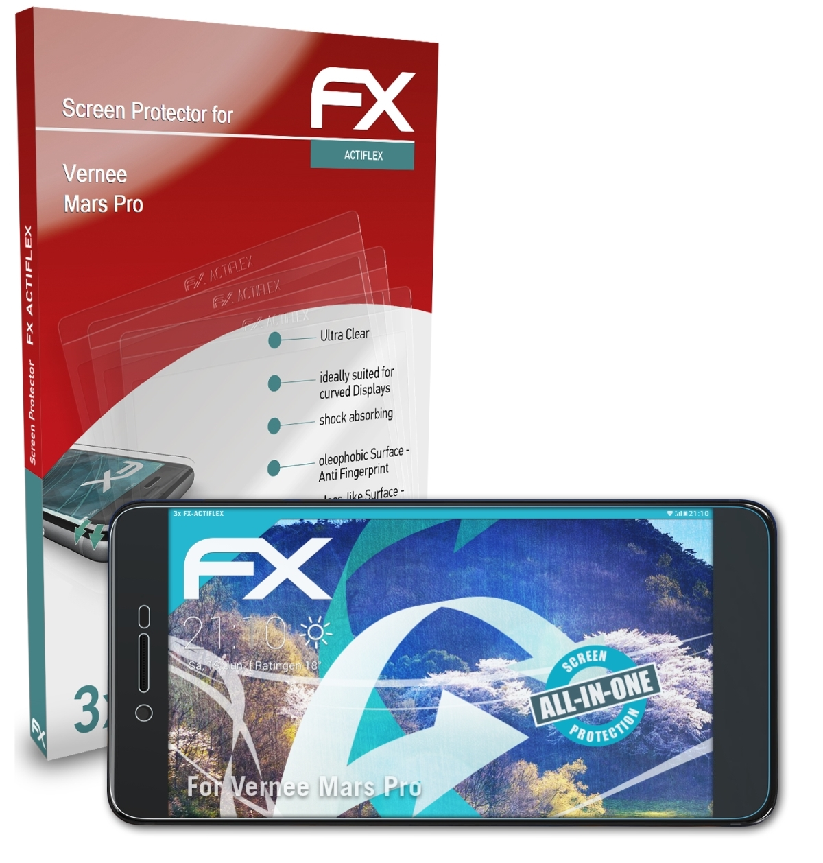 ATFOLIX 3x Vernee FX-ActiFleX Pro) Mars Displayschutz(für