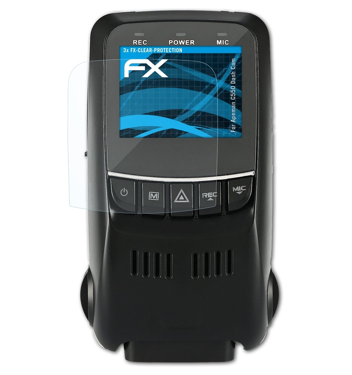ATFOLIX 3x FX-Clear Displayschutz(für Cam)) Apeman C550 (Dash