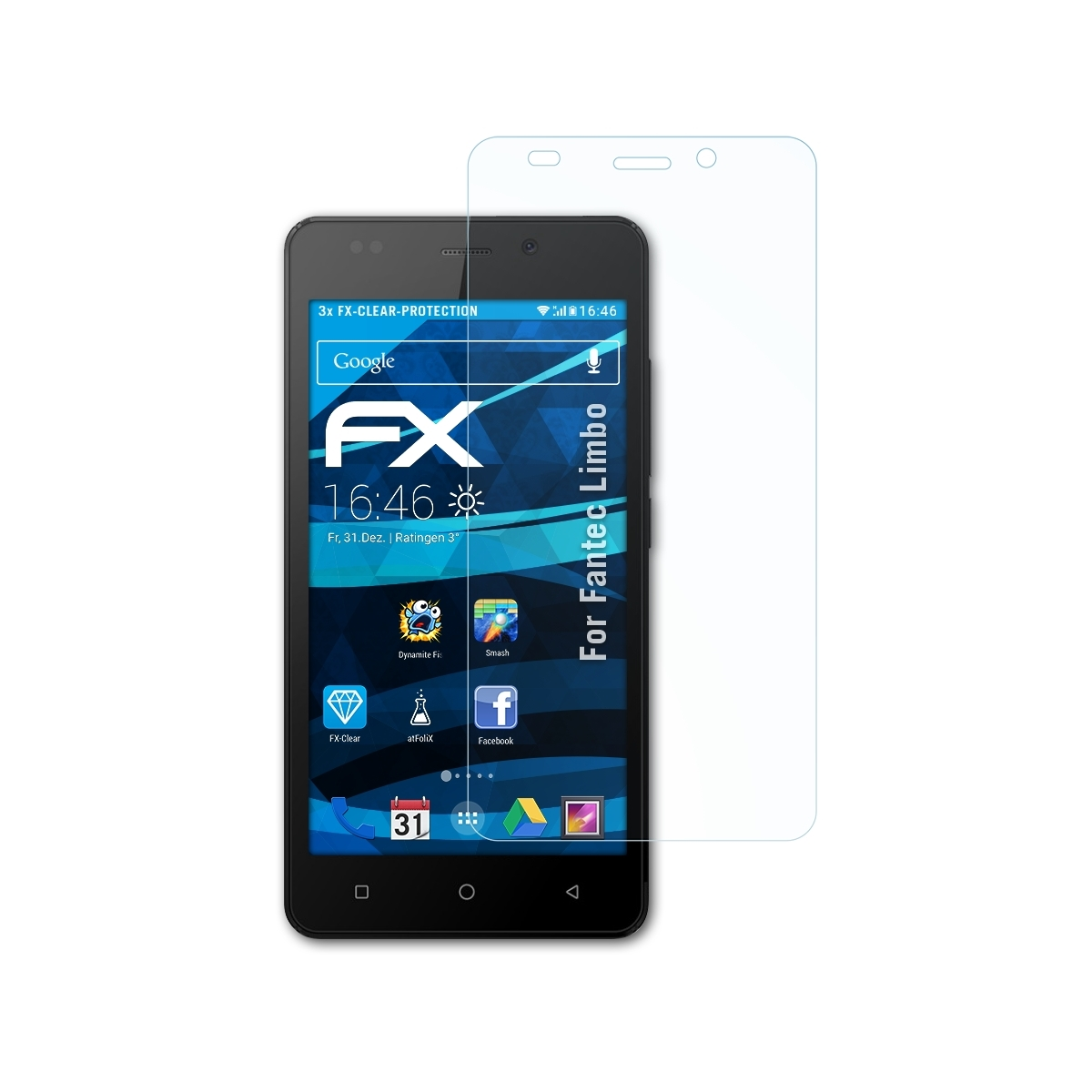 Fantec FX-Clear ATFOLIX Displayschutz(für Limbo) 3x