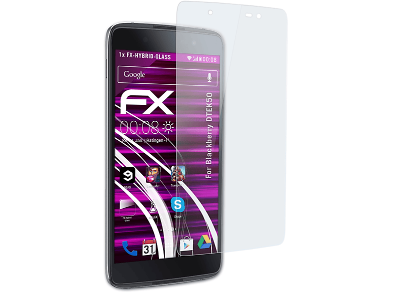 ATFOLIX FX-Hybrid-Glass Schutzglas(für DTEK50) Blackberry