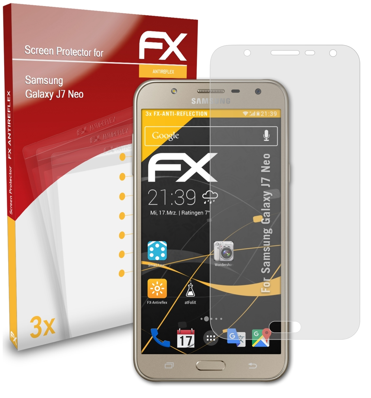 Displayschutz(für J7 Galaxy 3x Neo) ATFOLIX FX-Antireflex Samsung