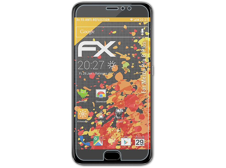 ATFOLIX 3x FX-Antireflex Displayschutz(für Meizu Plus) Pro 6