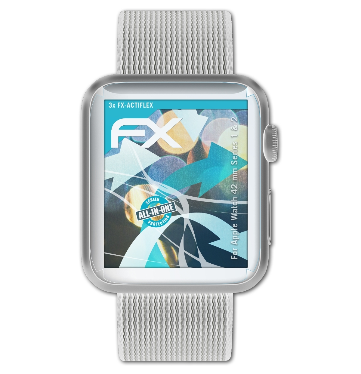 ATFOLIX Displayschutz(für (Series FX-ActiFleX Apple 1 42 Watch mm & 2)) 3x