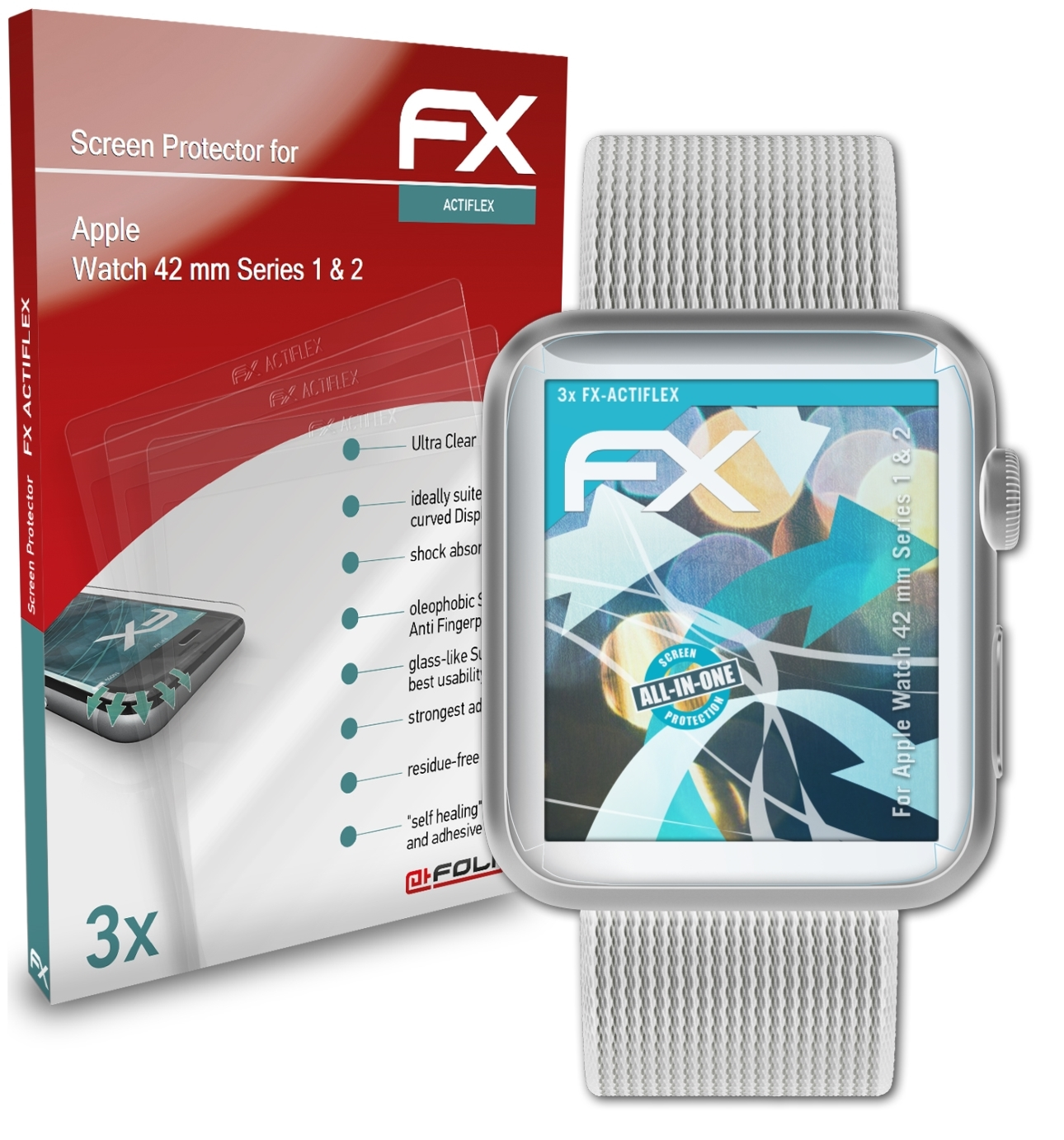 & 1 Watch 2)) 42 Displayschutz(für ATFOLIX (Series mm Apple FX-ActiFleX 3x