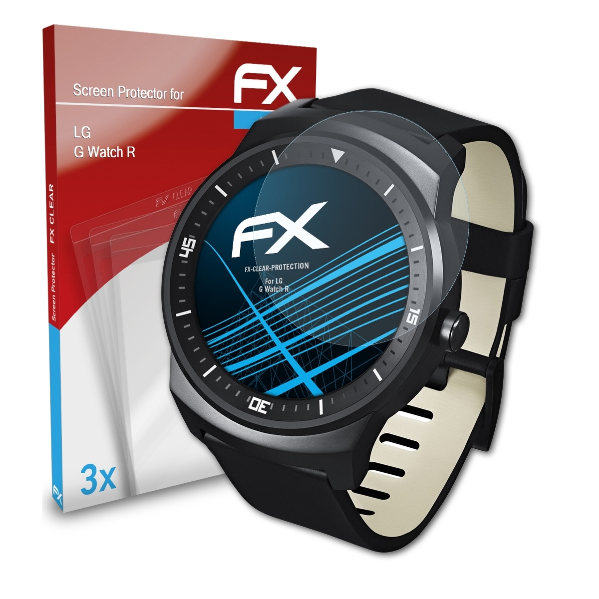 ATFOLIX 3x FX-Clear Displayschutz(für LG G Watch R)