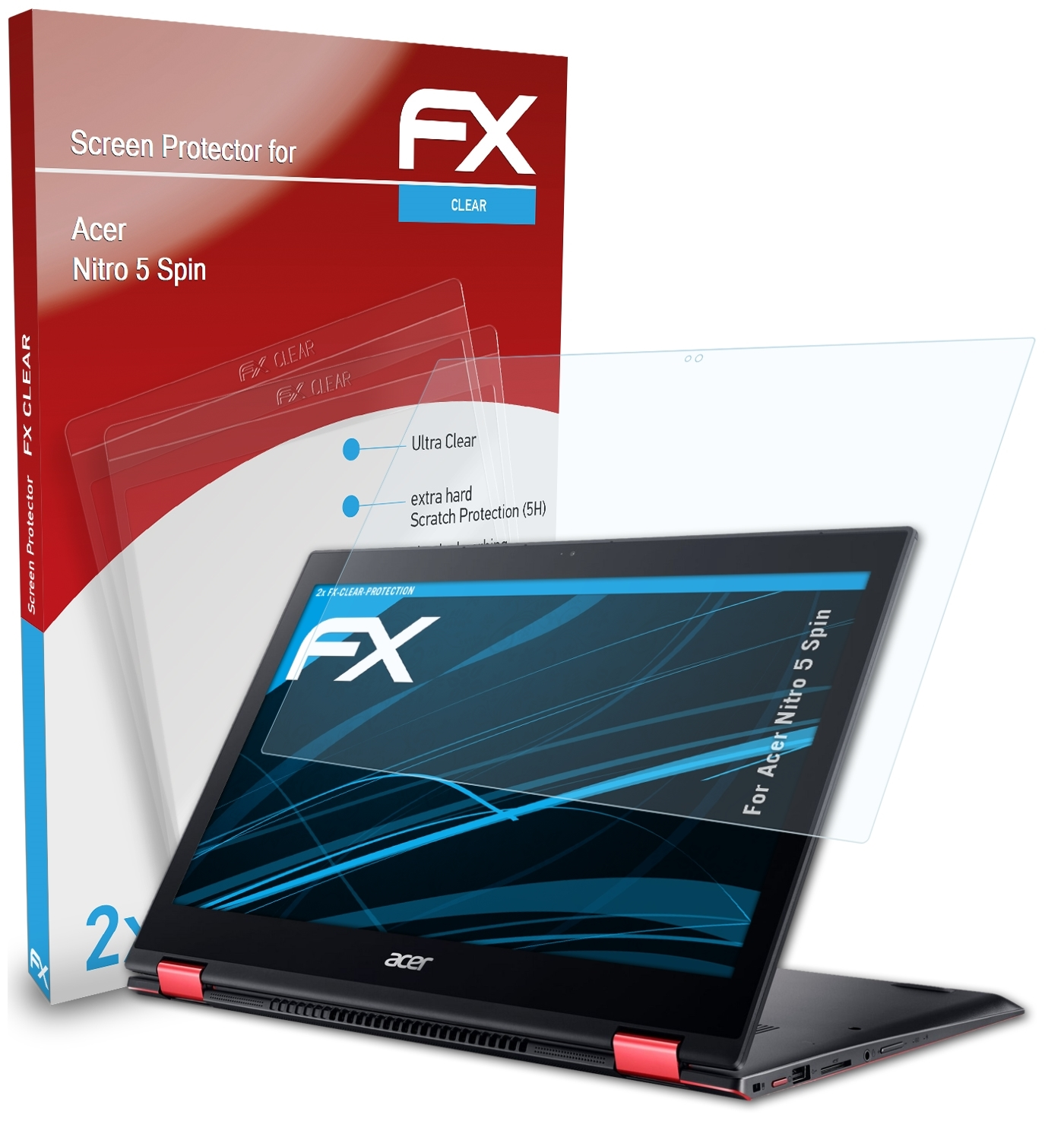 Acer 2x Nitro ATFOLIX FX-Clear 5 Displayschutz(für Spin)