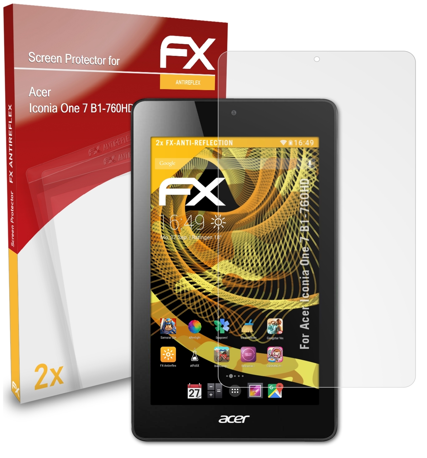 ATFOLIX 2x FX-Antireflex Iconia (B1-760HD)) One Acer Displayschutz(für 7