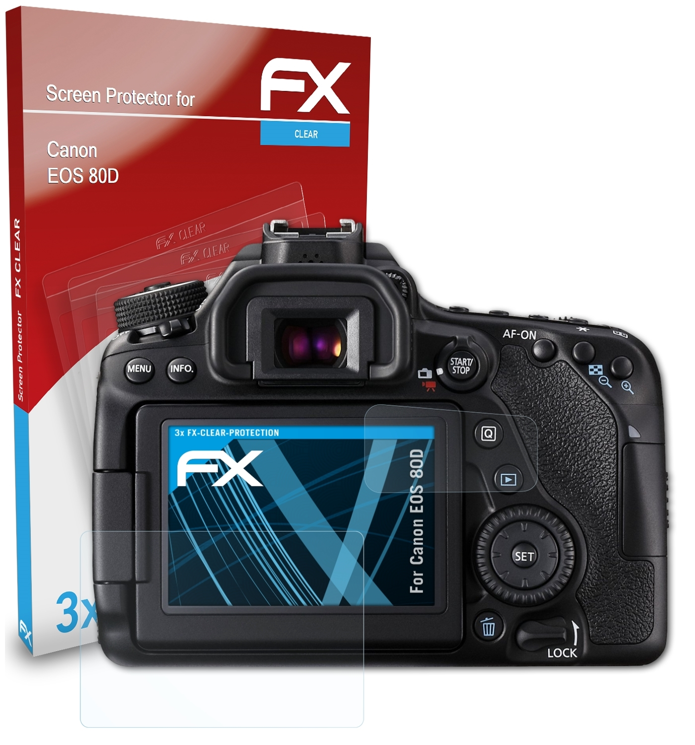 Displayschutz(für 80D) EOS Canon 3x FX-Clear ATFOLIX