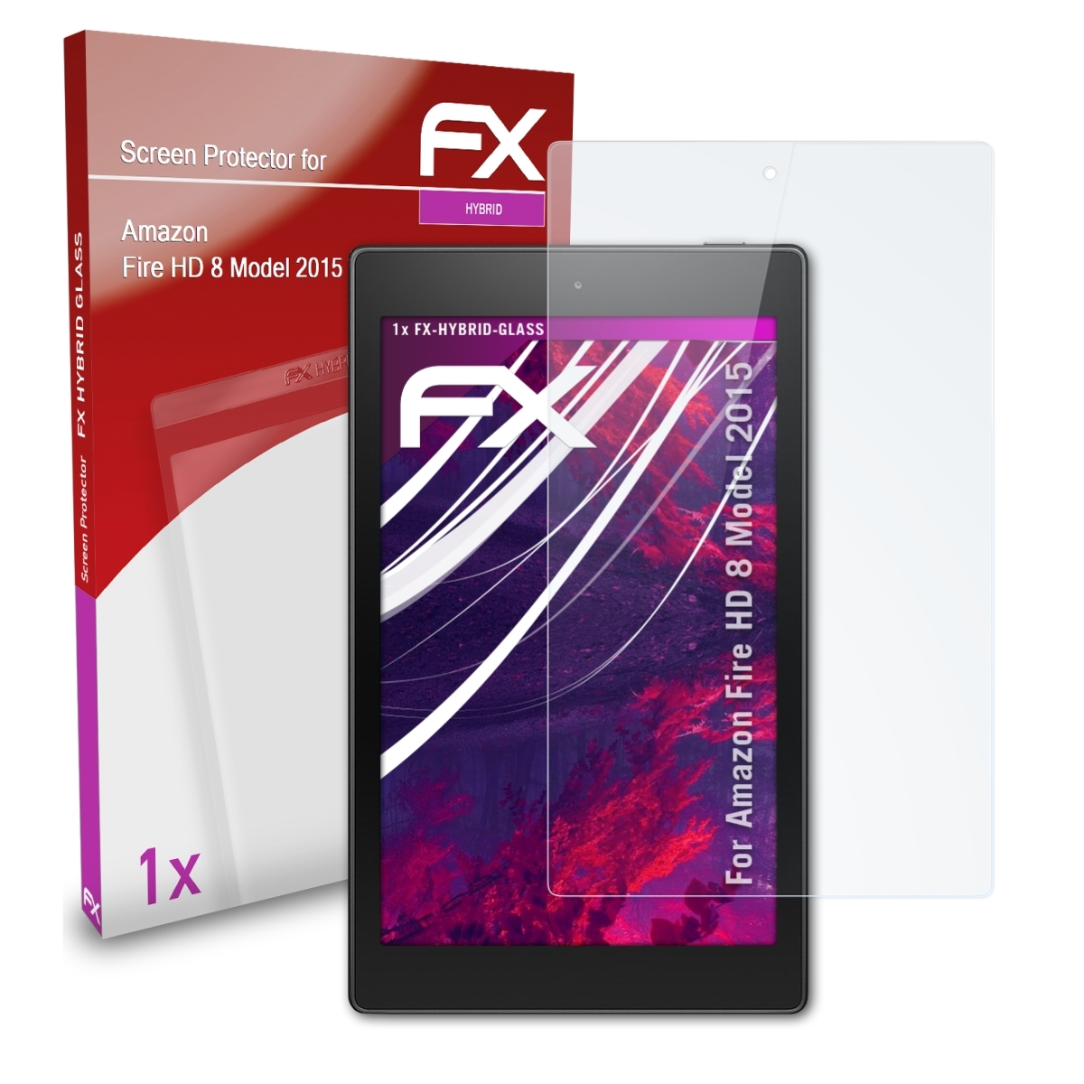 ATFOLIX FX-Hybrid-Glass Schutzglas(für 8 (Model 2015)) HD Amazon Fire
