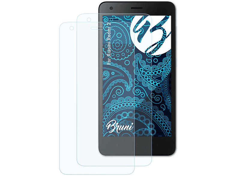 BRUNI 2x Basics-Clear Schutzfolie(für Xiaomi Redmi 2)