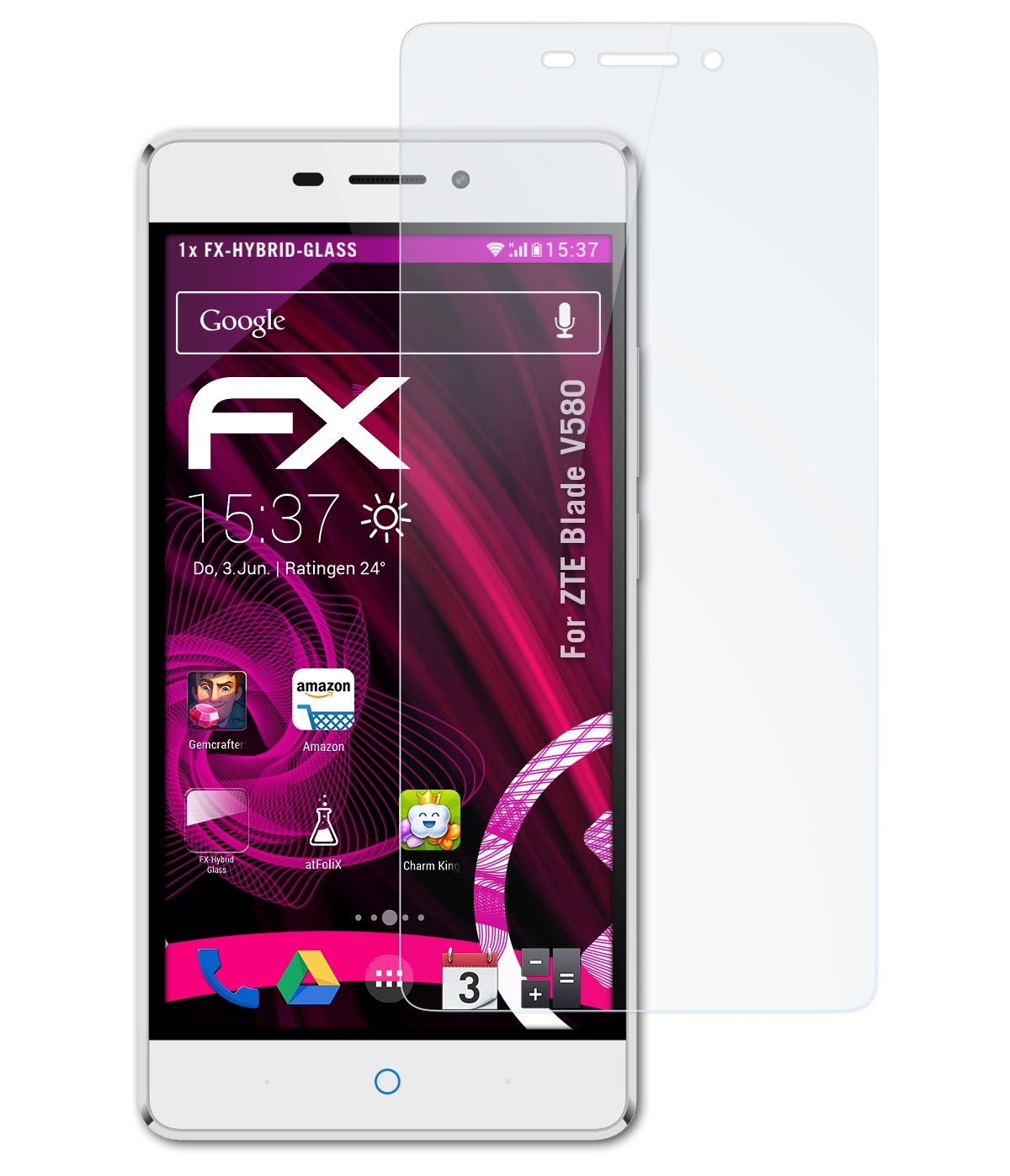 ATFOLIX Blade ZTE Schutzglas(für FX-Hybrid-Glass V580)