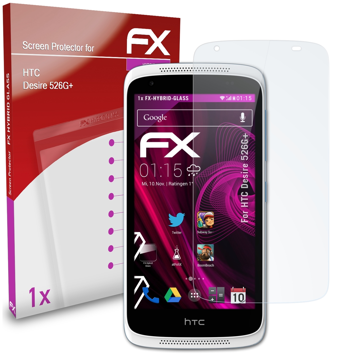 ATFOLIX FX-Hybrid-Glass Schutzglas(für Desire 526G+) HTC
