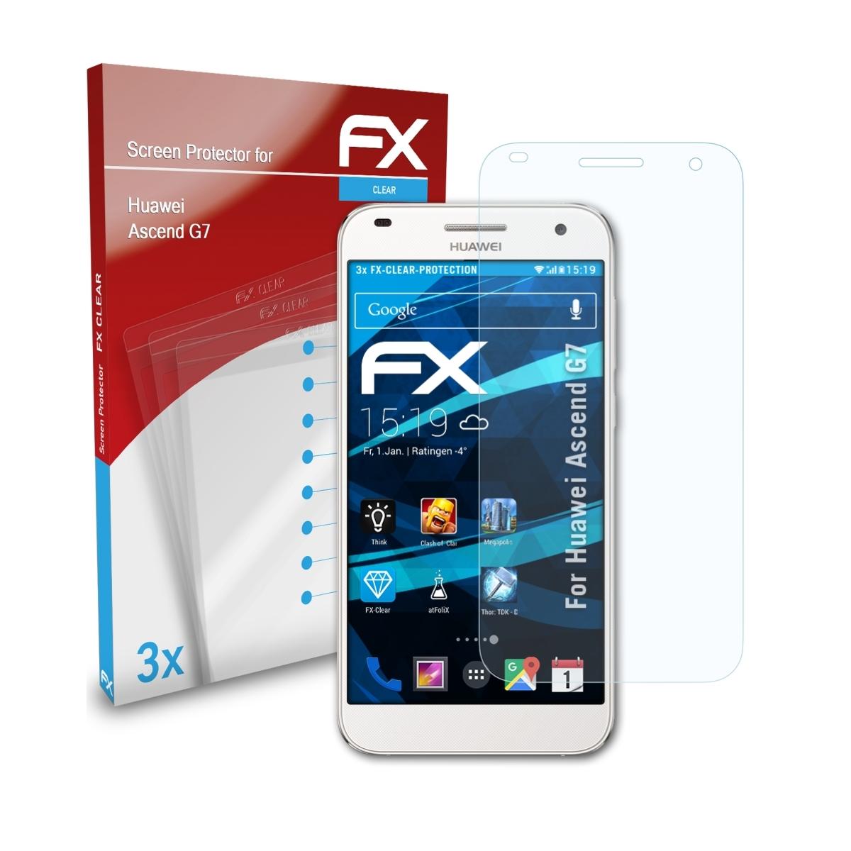 ATFOLIX 3x Displayschutz(für FX-Clear Huawei G7) Ascend