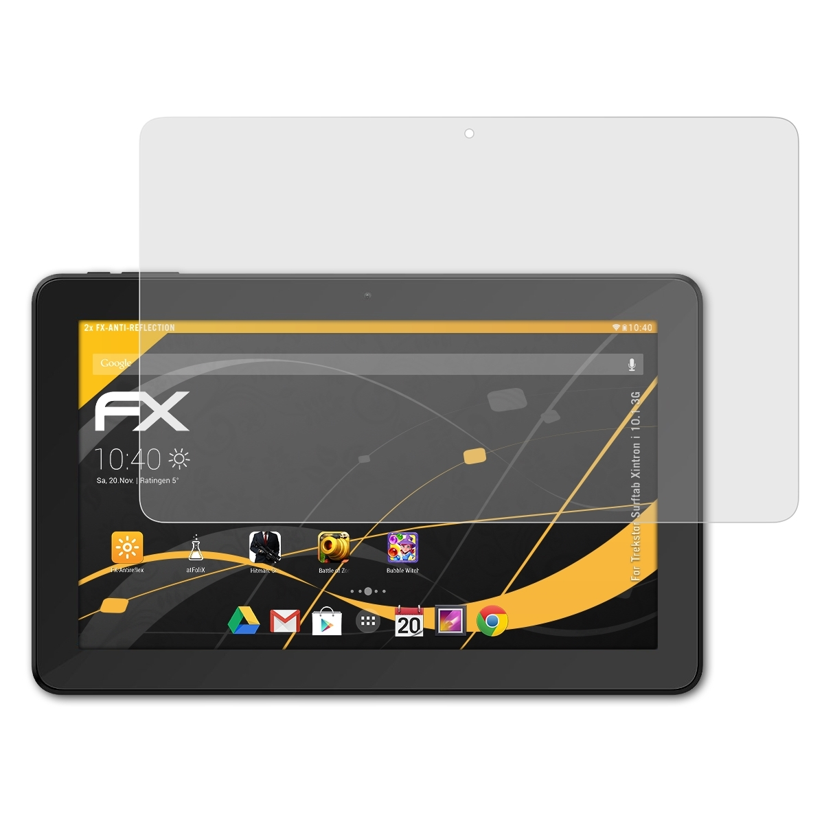 2x FX-Antireflex ATFOLIX 10.1 3G) Displayschutz(für i Surftab Xintron Trekstor