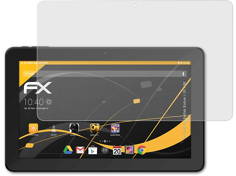 ATFOLIX 2x FX-Antireflex Displayschutz(für Trekstor Surftab Xintron i 10.1 3G)