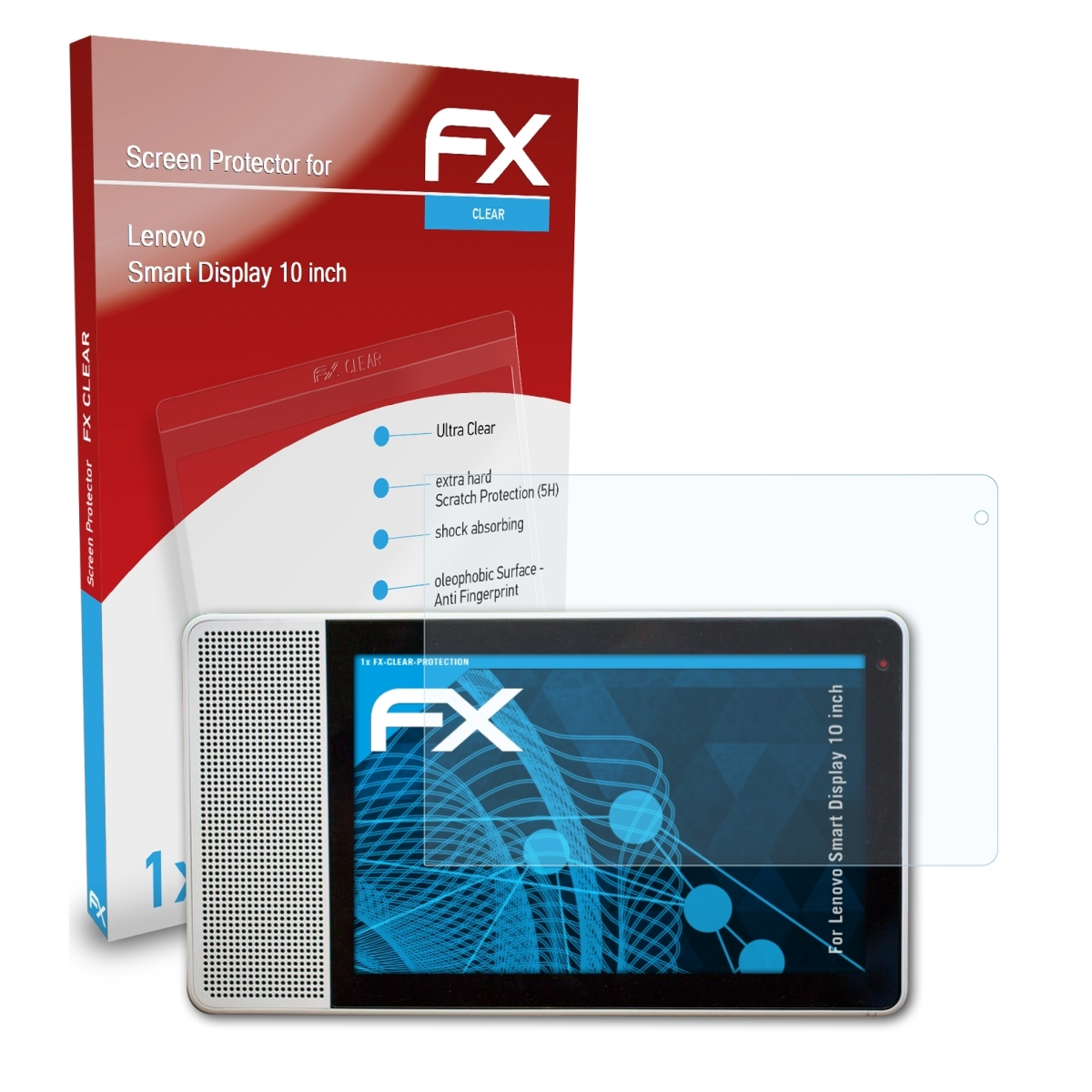 ATFOLIX FX-Clear Displayschutz(für Lenovo Display (10 inch)) Smart