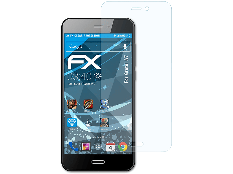ATFOLIX 3x FX-Clear Displayschutz(für Gretel A7)