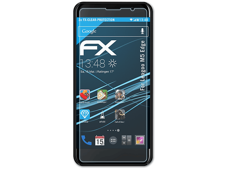ATFOLIX 3x M5 Leagoo Edge) FX-Clear Displayschutz(für