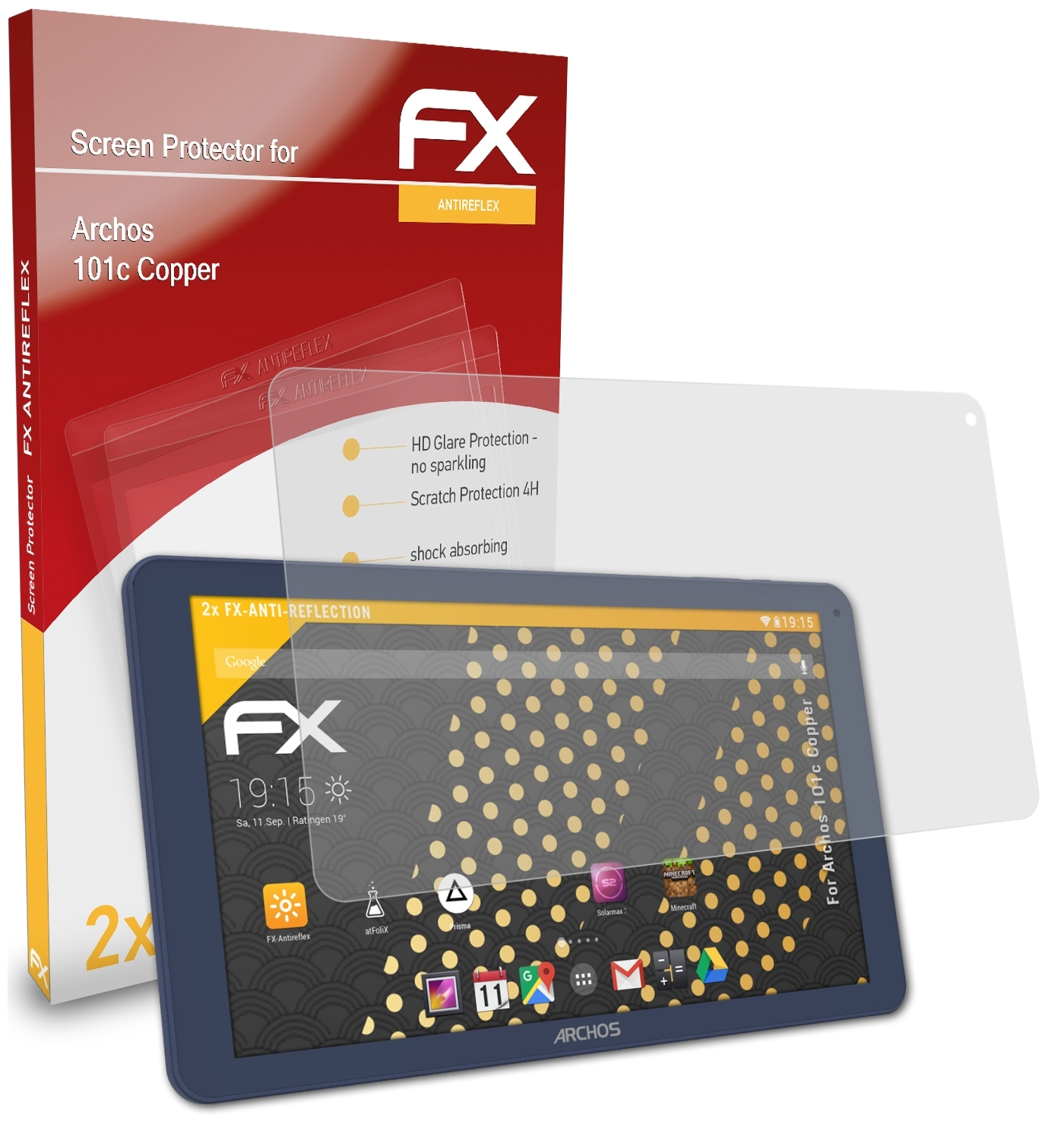 ATFOLIX Copper) FX-Antireflex Displayschutz(für 101c Archos 2x