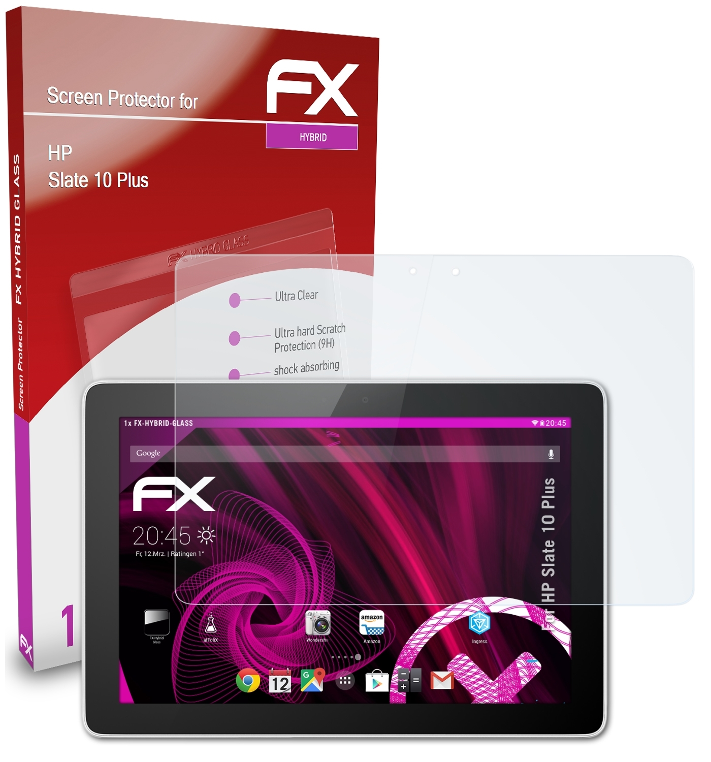 ATFOLIX FX-Hybrid-Glass 10 Slate Plus) HP Schutzglas(für