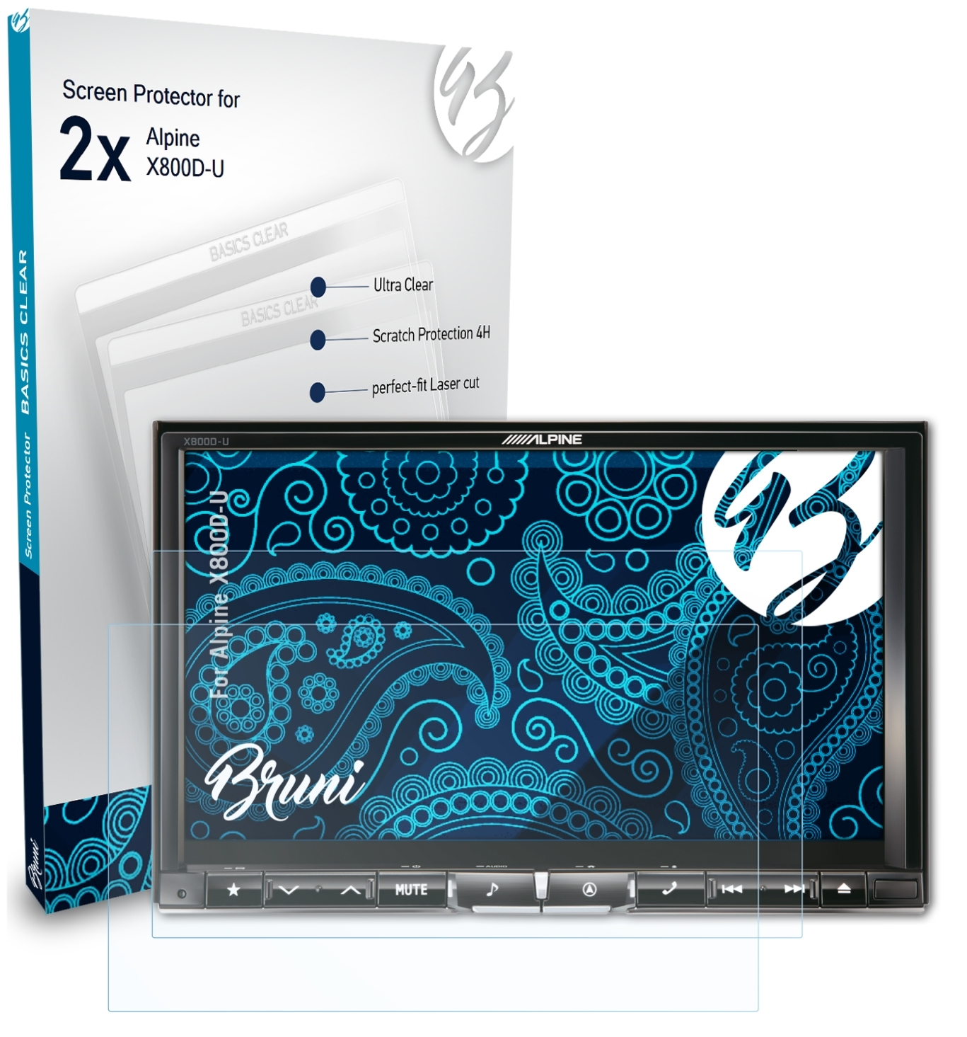 BRUNI Basics-Clear Alpine 2x X800D-U) Schutzfolie(für