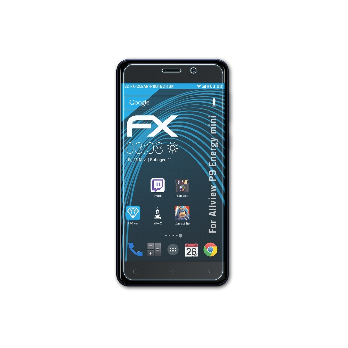 ATFOLIX 3x FX-Clear Displayschutz(für Allview P9 Energy mini)