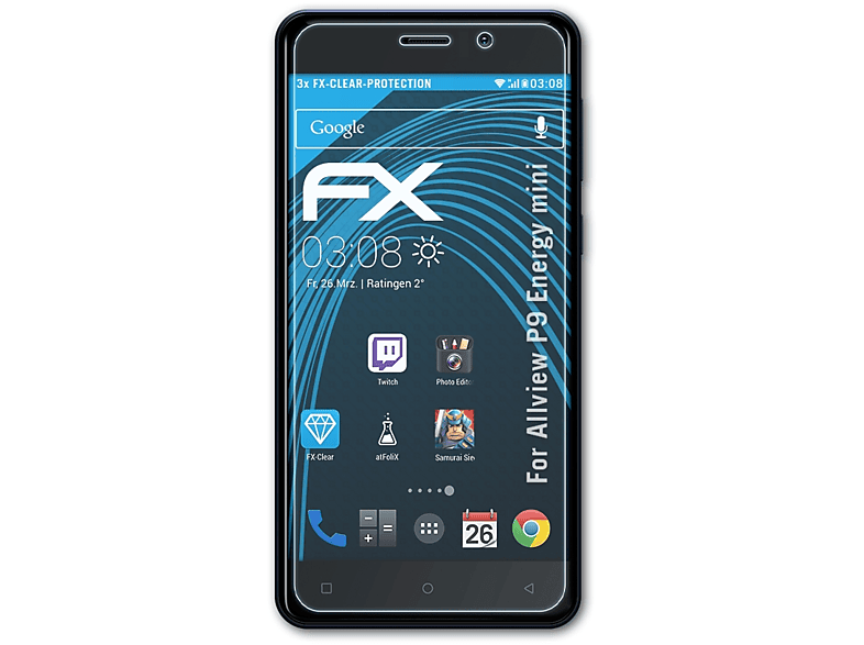 Energy FX-Clear P9 mini) 3x ATFOLIX Displayschutz(für Allview