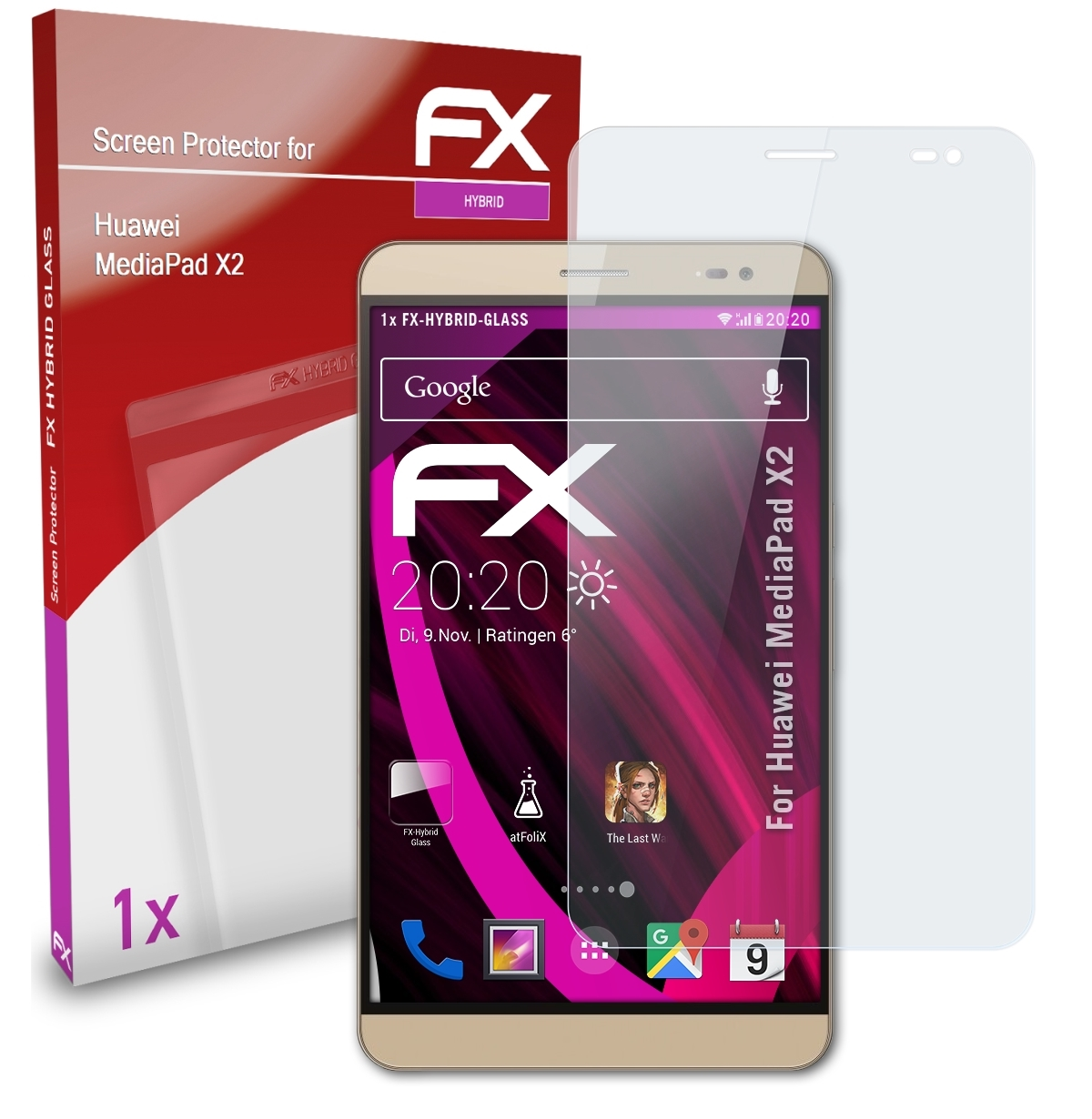 ATFOLIX FX-Hybrid-Glass Huawei MediaPad X2) Schutzglas(für