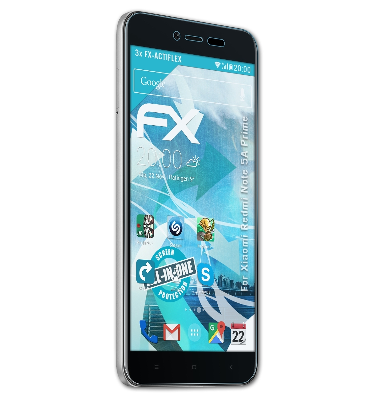 ATFOLIX 3x FX-ActiFleX Prime) Displayschutz(für Note 5A Xiaomi Redmi