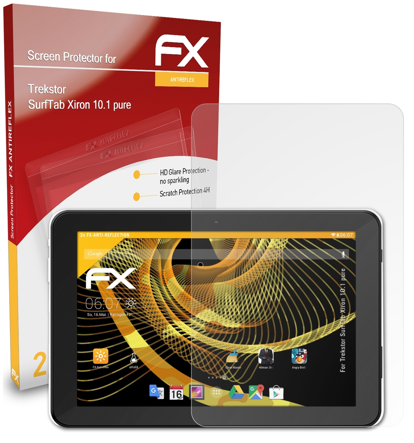 SurfTab FX-Antireflex ATFOLIX 2x Displayschutz(für Xiron Trekstor 10.1 pure)