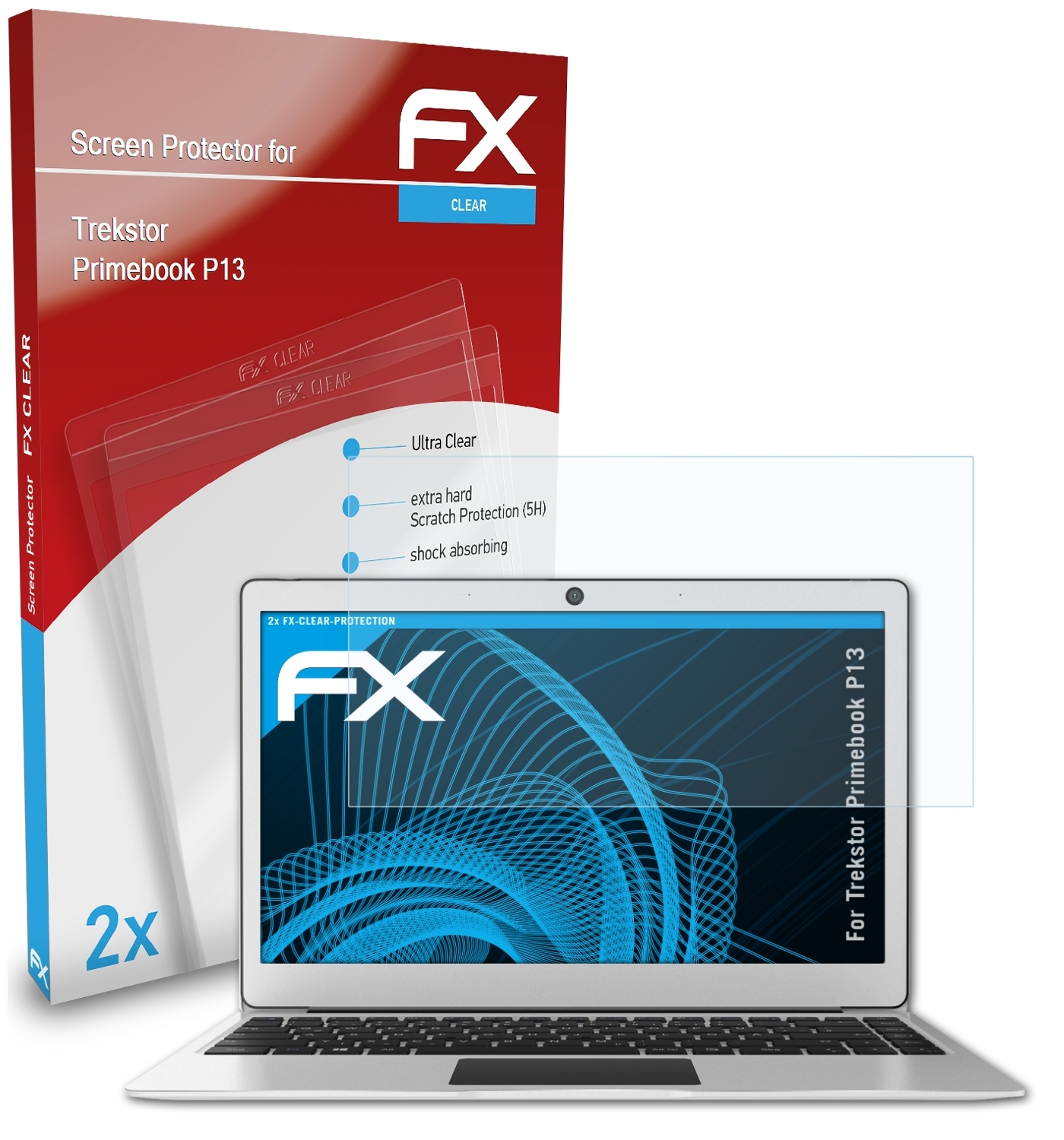 P13) 2x Trekstor Primebook Displayschutz(für ATFOLIX FX-Clear