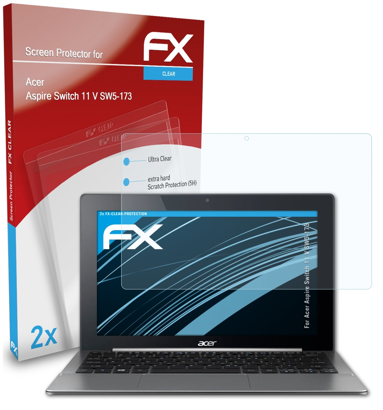 2x (SW5-173)) FX-Clear ATFOLIX 11 Displayschutz(für Acer Aspire Switch V