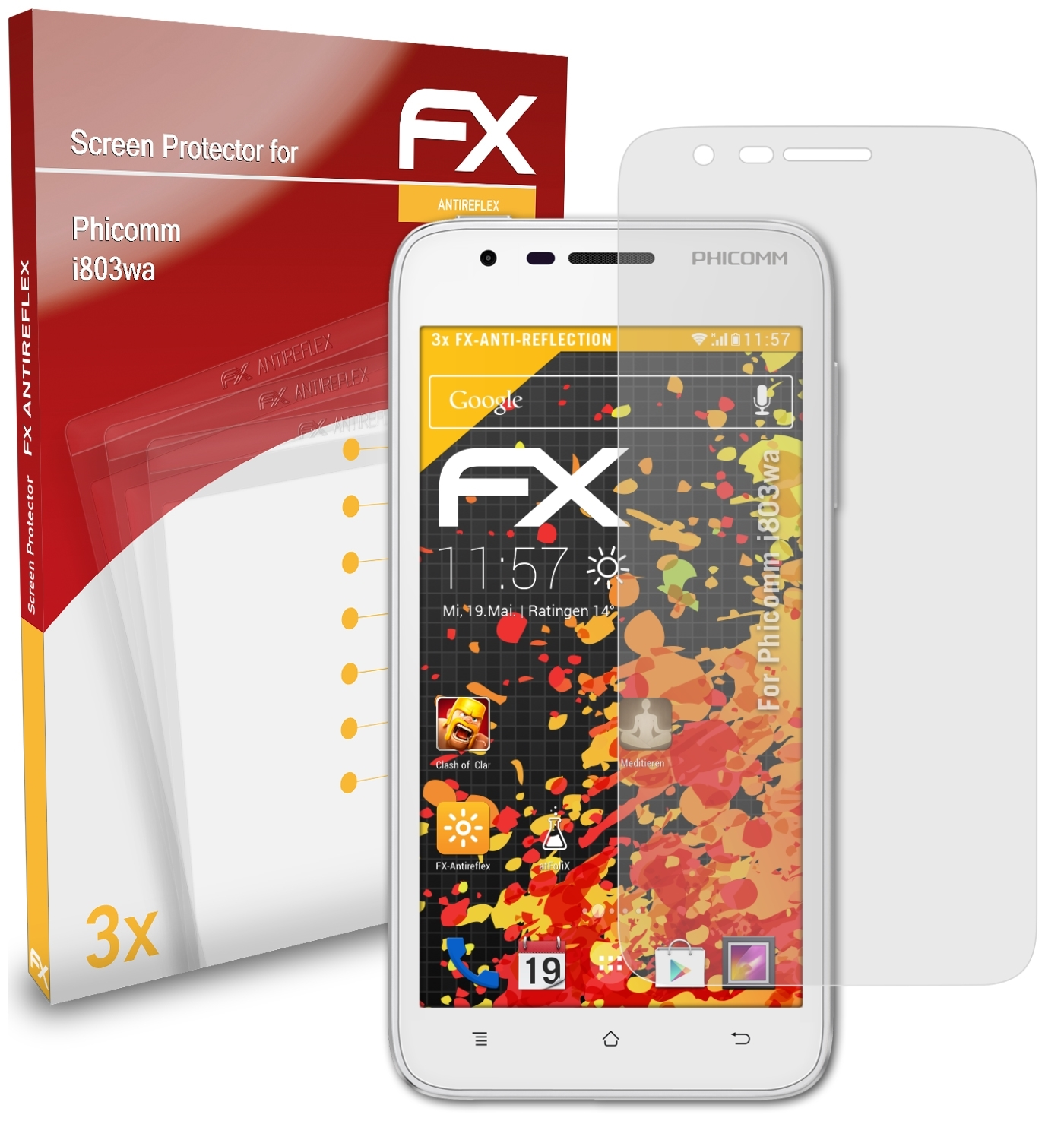 Displayschutz(für 3x i803wa) FX-Antireflex ATFOLIX Phicomm