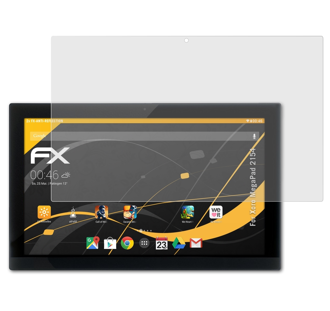 2154) Displayschutz(für 2x Xoro FX-Antireflex ATFOLIX MegaPad