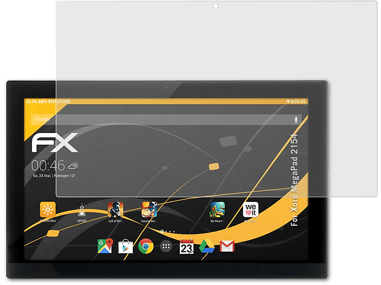 2154) Xoro 2x ATFOLIX Displayschutz(für MegaPad FX-Antireflex