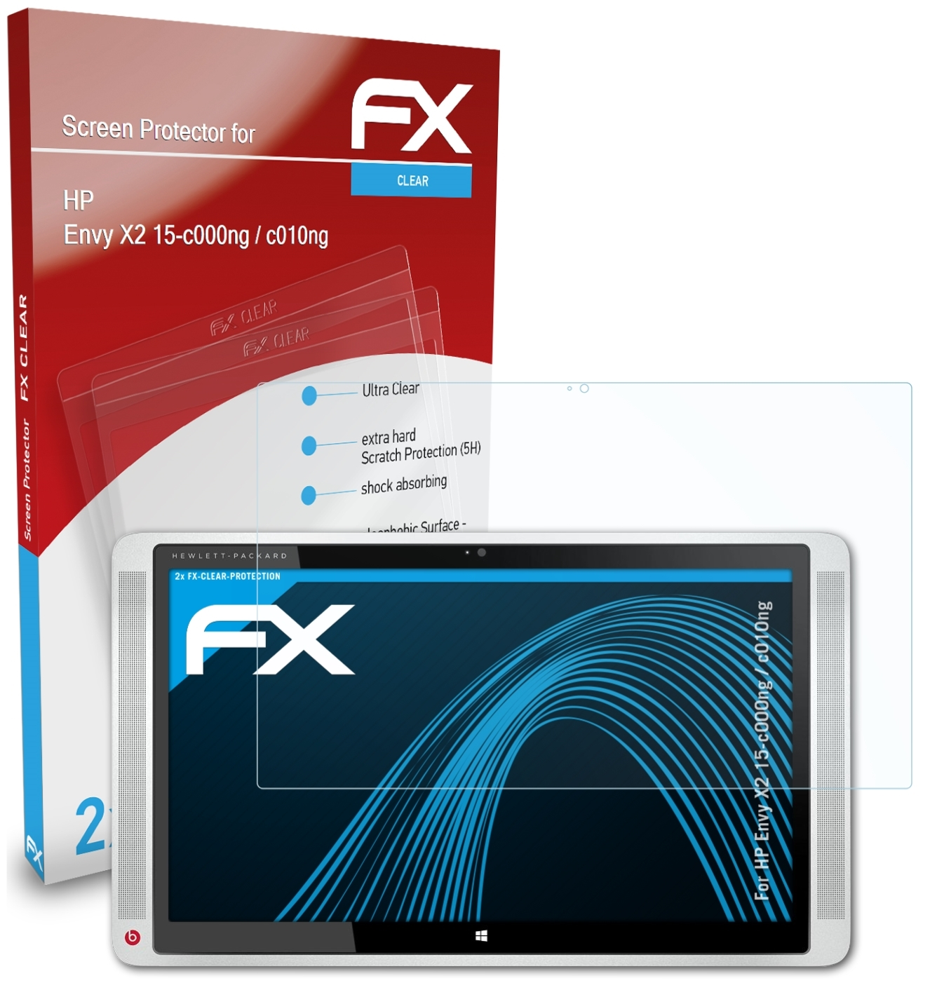 / c010ng) X2 HP ATFOLIX Envy 2x FX-Clear Displayschutz(für 15-c000ng