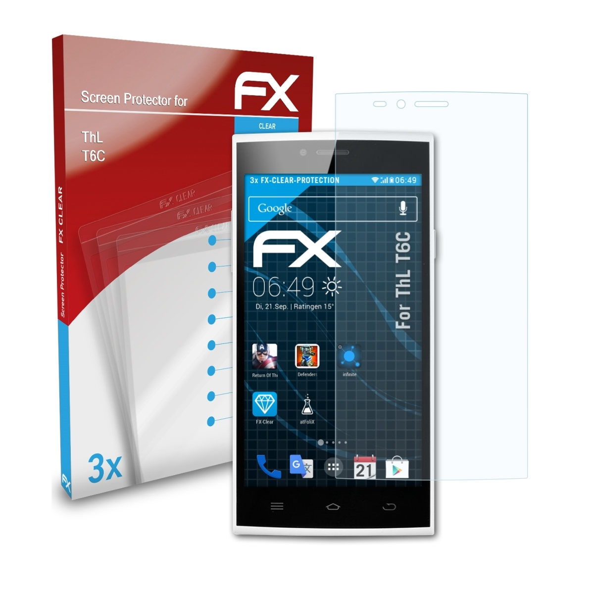 ATFOLIX FX-Clear ThL Displayschutz(für 3x T6C)