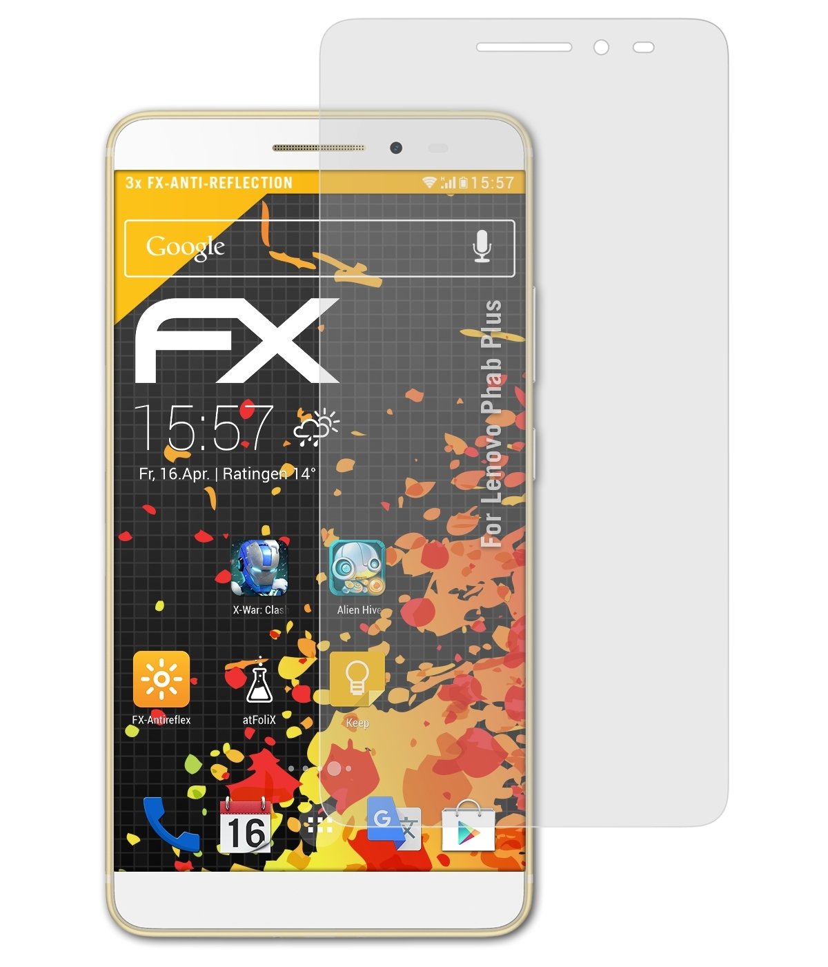 Phab FX-Antireflex 3x Displayschutz(für Lenovo Plus) ATFOLIX