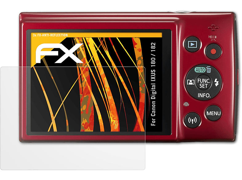 ATFOLIX 3x FX-Antireflex Displayschutz(für / 180 Canon 182) IXUS Digital
