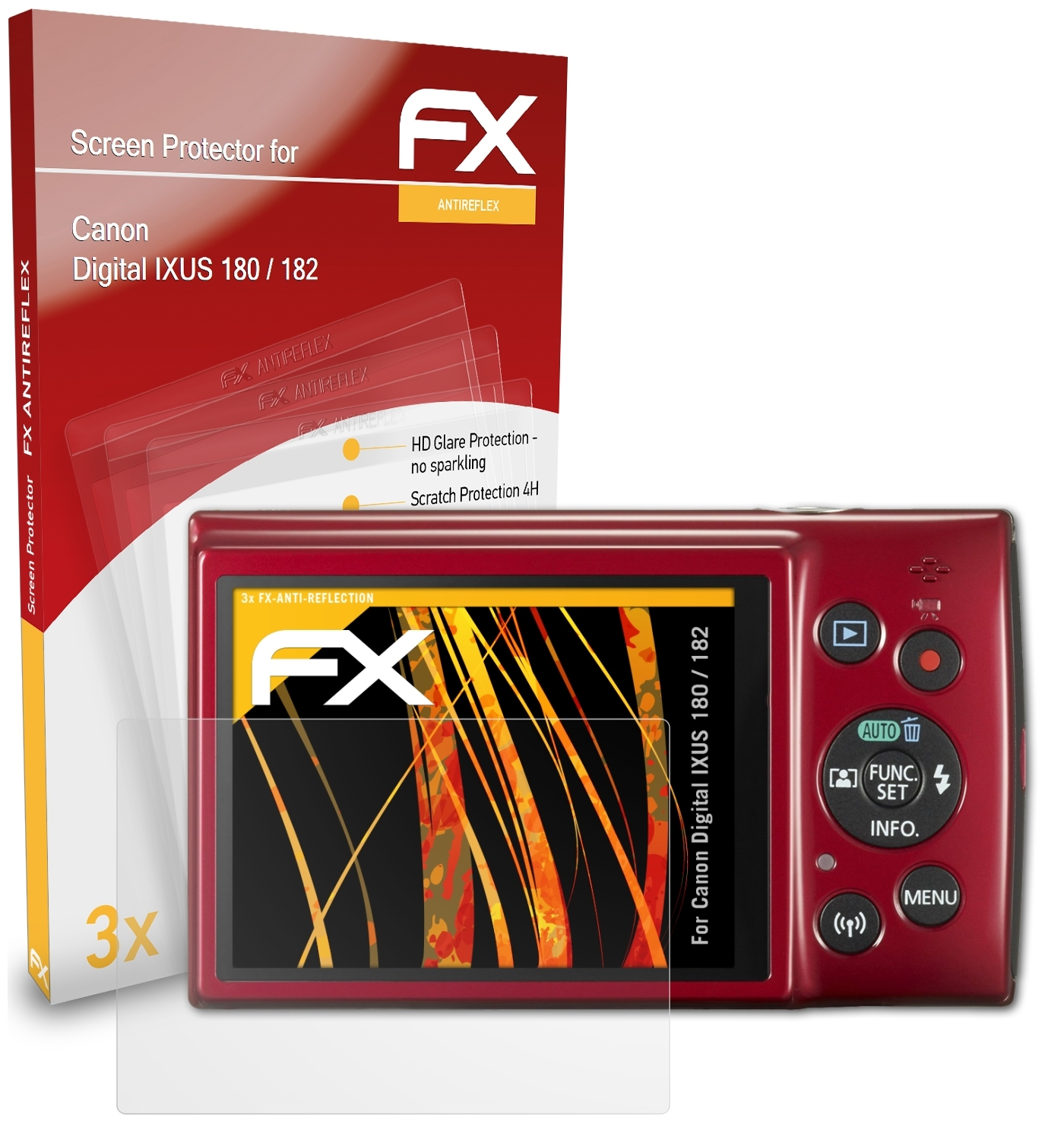 Digital Displayschutz(für FX-Antireflex 182) / ATFOLIX 180 IXUS Canon 3x