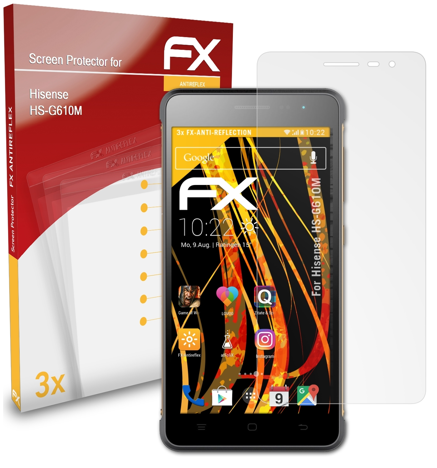 ATFOLIX FX-Antireflex HS-G610M) 3x Hisense Displayschutz(für
