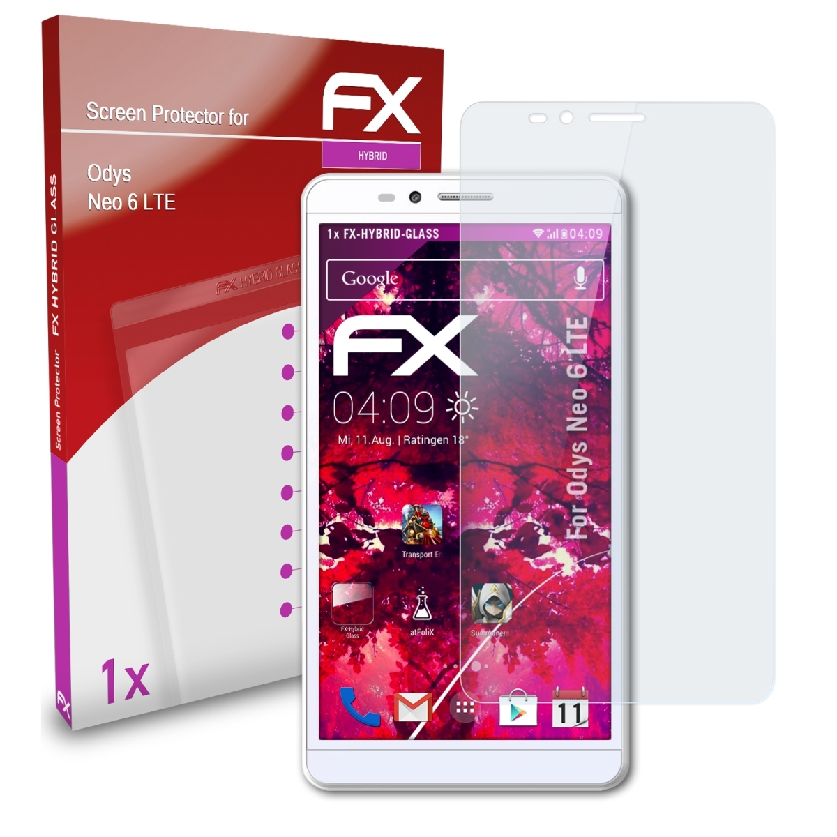 FX-Hybrid-Glass 6 ATFOLIX LTE) Odys Neo Schutzglas(für