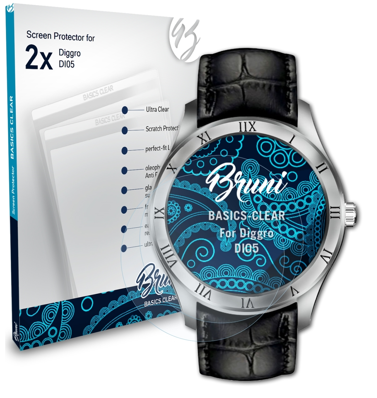BRUNI 2x Basics-Clear Schutzfolie(für Diggro DI05)