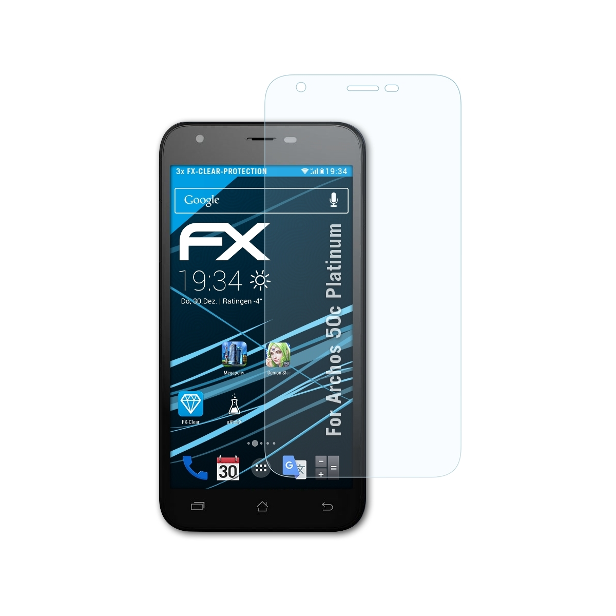 ATFOLIX 3x FX-Clear Displayschutz(für 50c Platinum) Archos
