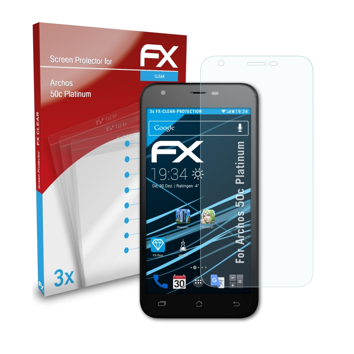 FX-Clear 50c ATFOLIX Archos Displayschutz(für Platinum) 3x